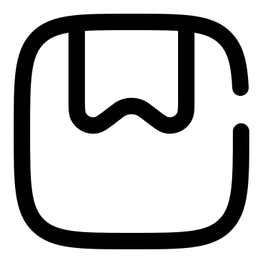 Minimalistic Broken Square Bookmark (Solar) Free Open-Source SVG Icon (Solar)