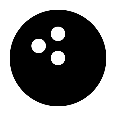 Bold Bowling Ball and Pins (Solar) Free Open-Source SVG Icon (Solar)