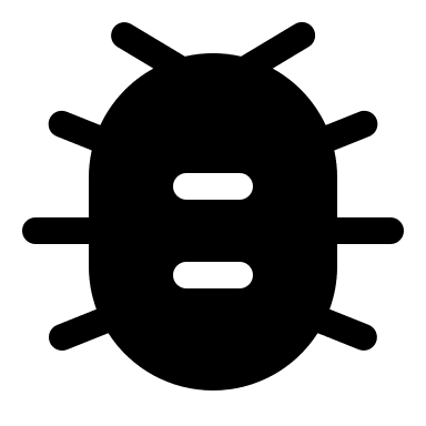 Bold Minimalistic Bug Design (Solar) Free Open-Source SVG Icon (Solar)