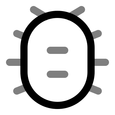 Minimalistic Bug Design (Duotone) Free Open-Source SVG Icon (Solar)