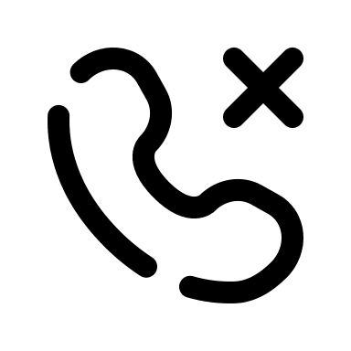 Rounded Broken Call Cancel Button Free Open-Source SVG Icon (Solar)
