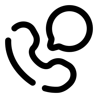 Rounded Call Chat Interface (Broken) Free Open-Source SVG Icon (Solar)