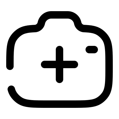 Broken Camera with Add Feature (Solar) Free Open-Source SVG Icon (Solar)