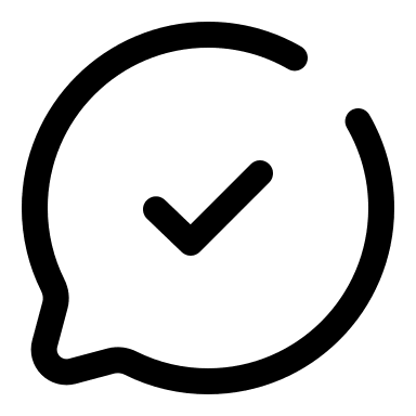 Broken Round Chat Check Mark Free Open-Source SVG Icon (Solar)