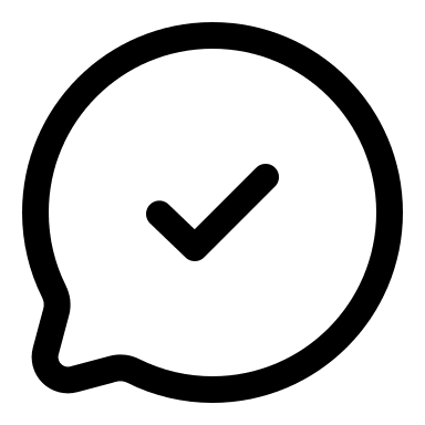 Round Chat Check Mark (Linear) Free Open-Source SVG Icon (Solar)