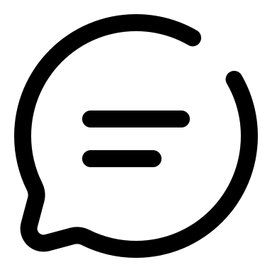 Broken Round Chat Bubble (Line) Free Open-Source SVG Icon (Solar)
