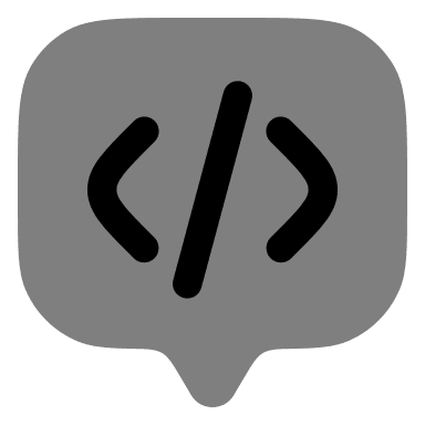 Bold Chat Square Code (Duotone) Free Open-Source SVG Icon (Solar)