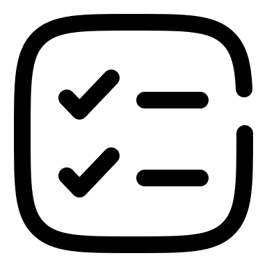 Minimalistic Broken Checklist (Solar) Free Open-Source SVG Icon (Solar)