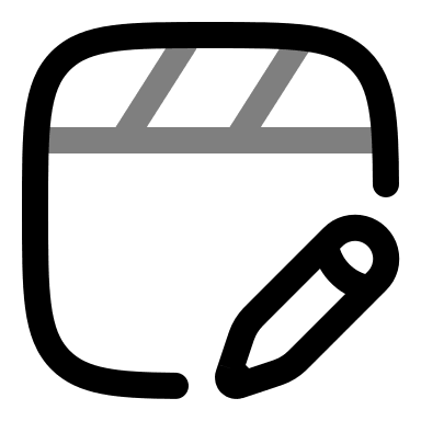 Clapperboard Editing Tool (Duotone) Free Open-Source SVG Icon (Solar)