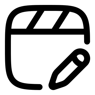 Clapperboard Editing Tool (Outline) Free Open-Source SVG Icon (Solar)