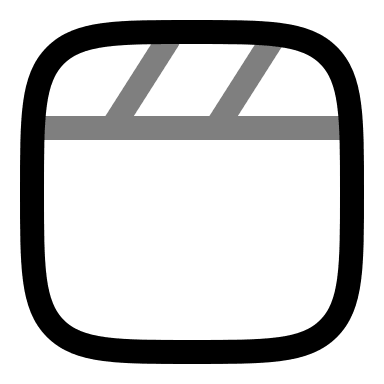 Clapperboard Film Slate (Duotone) Free Open-Source SVG Icon (Solar)