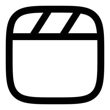 Clapperboard Film Slate (Linear) Free Open-Source SVG Icon (Solar)