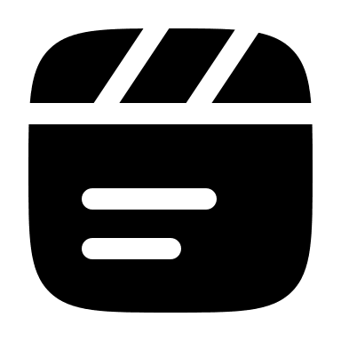 Bold Text Clapperboard Free Open-Source SVG Icon (Solar)