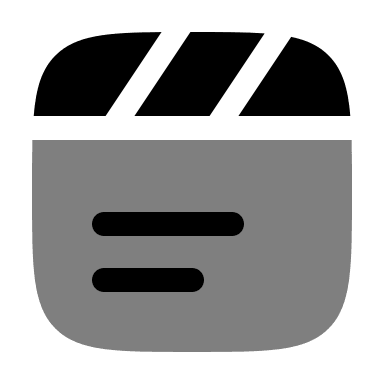 Bold Clapperboard Text (Duotone) Free Open-Source SVG Icon (Solar)