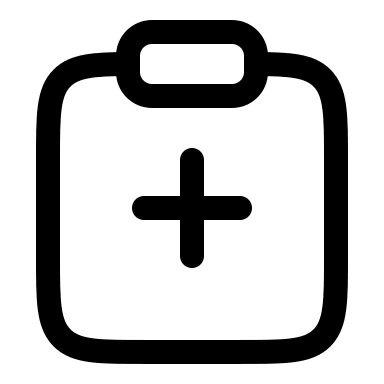 Clipboard with Add Symbol (Linear) Free Open-Source SVG Icon (Solar)