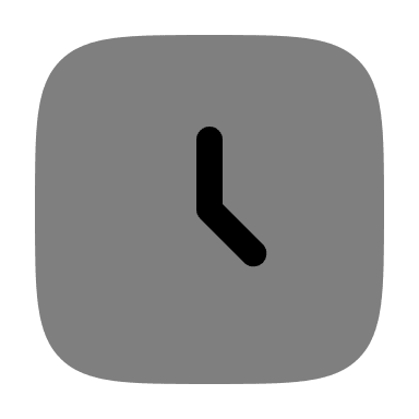 Bold Square Clock (Duotone) Free Open-Source SVG Icon (Solar)