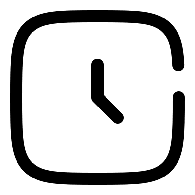 Broken Square Clock (Solar) Free Open-Source SVG Icon (Solar)