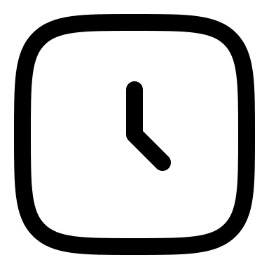 Square Clock Design (Linear) Free Open-Source SVG Icon (Solar)