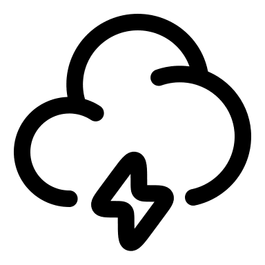 Cloud with Lightning Bolt (Linear) Free Open-Source SVG Icon (Solar)