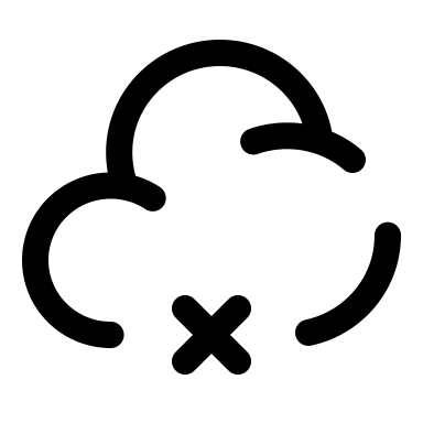 Broken Cloud with Cross Free Open-Source SVG Icon (Solar)