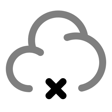 Cloud with Cross Symbol (Duotone) Free Open-Source SVG Icon (Solar)