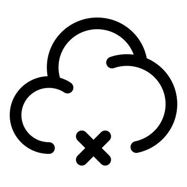 Cloud with Cross Symbol (Linear) Free Open-Source SVG Icon (Solar)