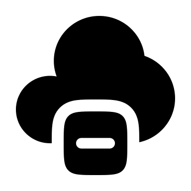 Bold Cloud with Minus Symbol (Solar) Free Open-Source SVG Icon (Solar)