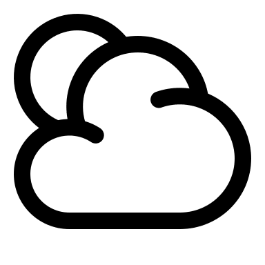 Cloud with Sun (Linear) Free Open-Source SVG Icon (Solar)