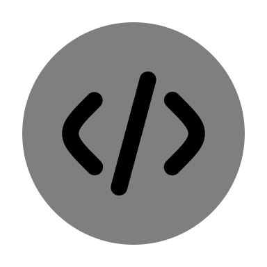Bold Code Circle (Duotone) Free Open-Source SVG Icon (Solar)