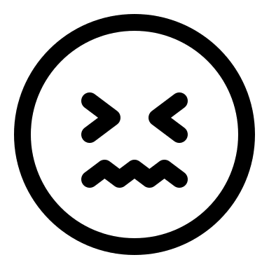 Confounded Emoji Face in Circular Shape (Linear) Free Open-Source SVG Icon (Solar)