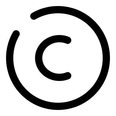 Broken Copyright Symbol Free Open-Source SVG Icon (Solar)