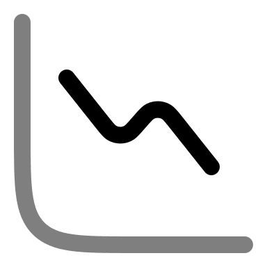 Downward Line Diagram (Duotone) Free Open-Source SVG Icon (Solar)