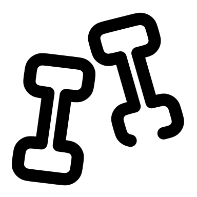 Broken Dumbbells (Solar) Free Open-Source SVG Icon (Solar)