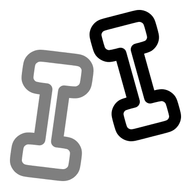 Two Dumbbells (Duotone) Free Open-Source SVG Icon (Solar)