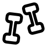 Dumbbells Workout Equipment (Outline) Free Open-Source SVG Icon