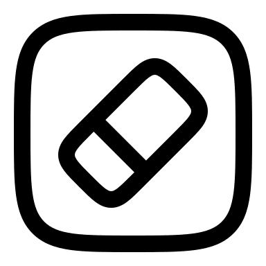 Square Eraser Tool (Outline) Free Open-Source SVG Icon (Solar)