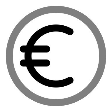 Euro Currency Symbol (Duotone) Free Open-Source SVG Icon (Solar)