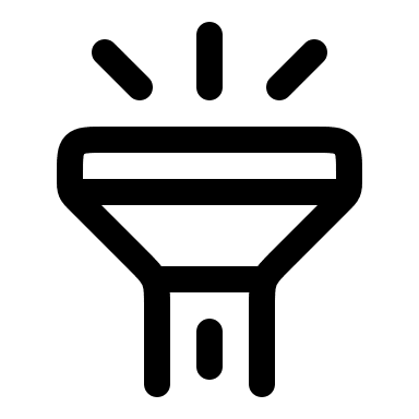 Flashlight On (Linear) Free Open-Source SVG Icon (Solar)