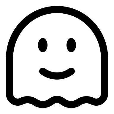 Linear Ghost Smile Face (Solar) Free Open-Source SVG Icon (Solar)