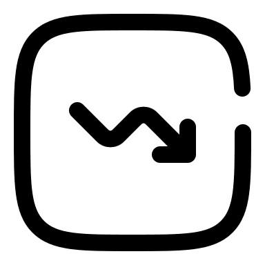 Broken Downward Graph (Solar) Free Open-Source SVG Icon (Solar)