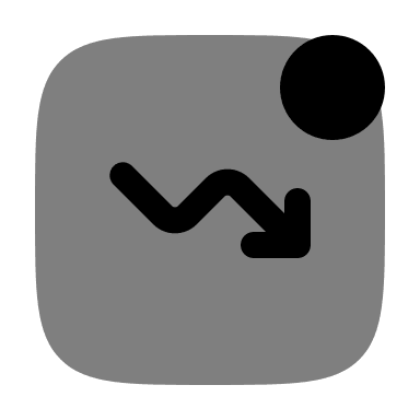 New Downward Graph Trend (Bold Duotone) Free Open-Source SVG Icon (Solar)
