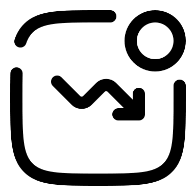 New Broken Graph Downward Trend (Solar) Free Open-Source SVG Icon (Solar)