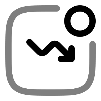 New Line Graph Downward Trend (Duotone) Free Open-Source SVG Icon (Solar)