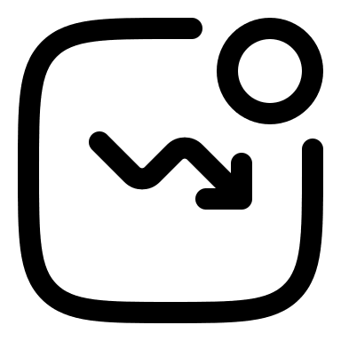 New Downward Graph Trend (Linear) Free Open-Source SVG Icon (Solar)