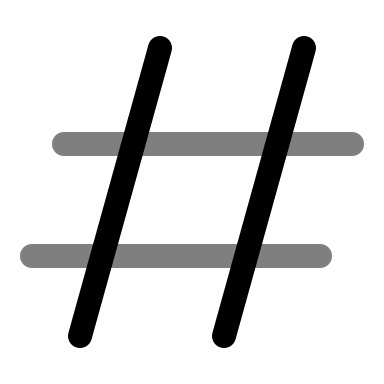 Hashtag Symbol (Duotone) Free Open-Source SVG Icon (Solar)