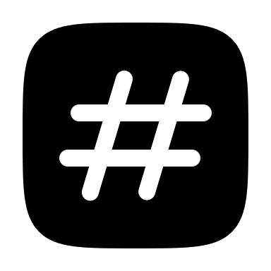 Bold Hashtag in Square (Solar) Free Open-Source SVG Icon (Solar)