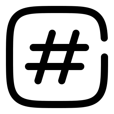 Broken Hashtag in Square Shape (Solar) Free Open-Source SVG Icon (Solar)