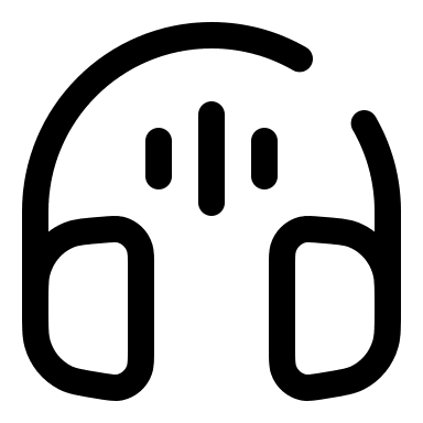 Round Broken Headphones with Sound (Solar) Free Open-Source SVG Icon (Solar)