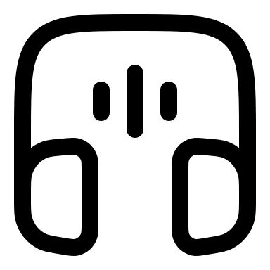 Square Headphones with Sound (Linear) Free Open-Source SVG Icon (Solar)