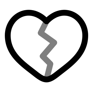 Broken Heart (Duotone) Free Open-Source SVG Icon (Solar)